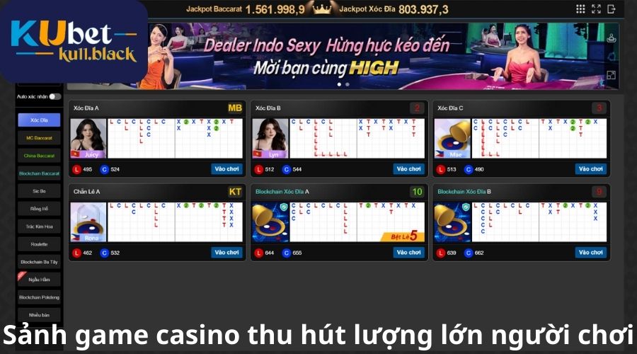 Sảnh game casino Ku11 thu hút lượng lớn người chơi
